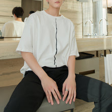 Load image into Gallery viewer, Sicilian men&#39;s spring wear five-point sleeve bottoming shirt men&#39;s Korean version of the trend loose white short-sleeved t-shirt men

