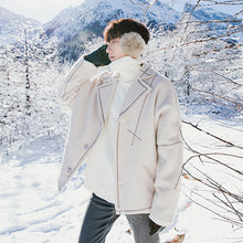 Load image into Gallery viewer, Sicilian men&#39;s Korean version of the trend of casual black jacket men&#39;s autumn and winter style loose thick woolen coat
