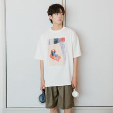Load image into Gallery viewer, Sicilian men&#39;s summer Korean short-sleeved men&#39;s tide brand trend men&#39;s loose white five-point sleeve printed t-shirt
