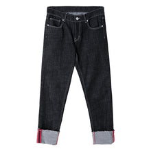 Load image into Gallery viewer, Sicilian Men&#39;s Casual Pants Men&#39;s Korean Style Trendy Men&#39;s Nine Points Loose Straight Black Jeans
