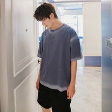 Load image into Gallery viewer, Sicilian men&#39;s summer Hong Kong style white half-sleeved men&#39;s trend loose men&#39;s five-point sleeve tie-dye short-sleeved t-shirt
