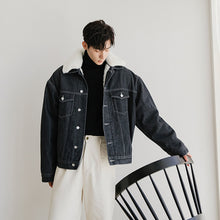Load image into Gallery viewer, Sicilian men&#39;s casual lamb wool thickened plus velvet denim jacket jacket men&#39;s winter
