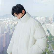 Load image into Gallery viewer, Sicilian men&#39;s winter new loose casual bread clothes solid color thick warm all-match stand-up collar cotton jacket

