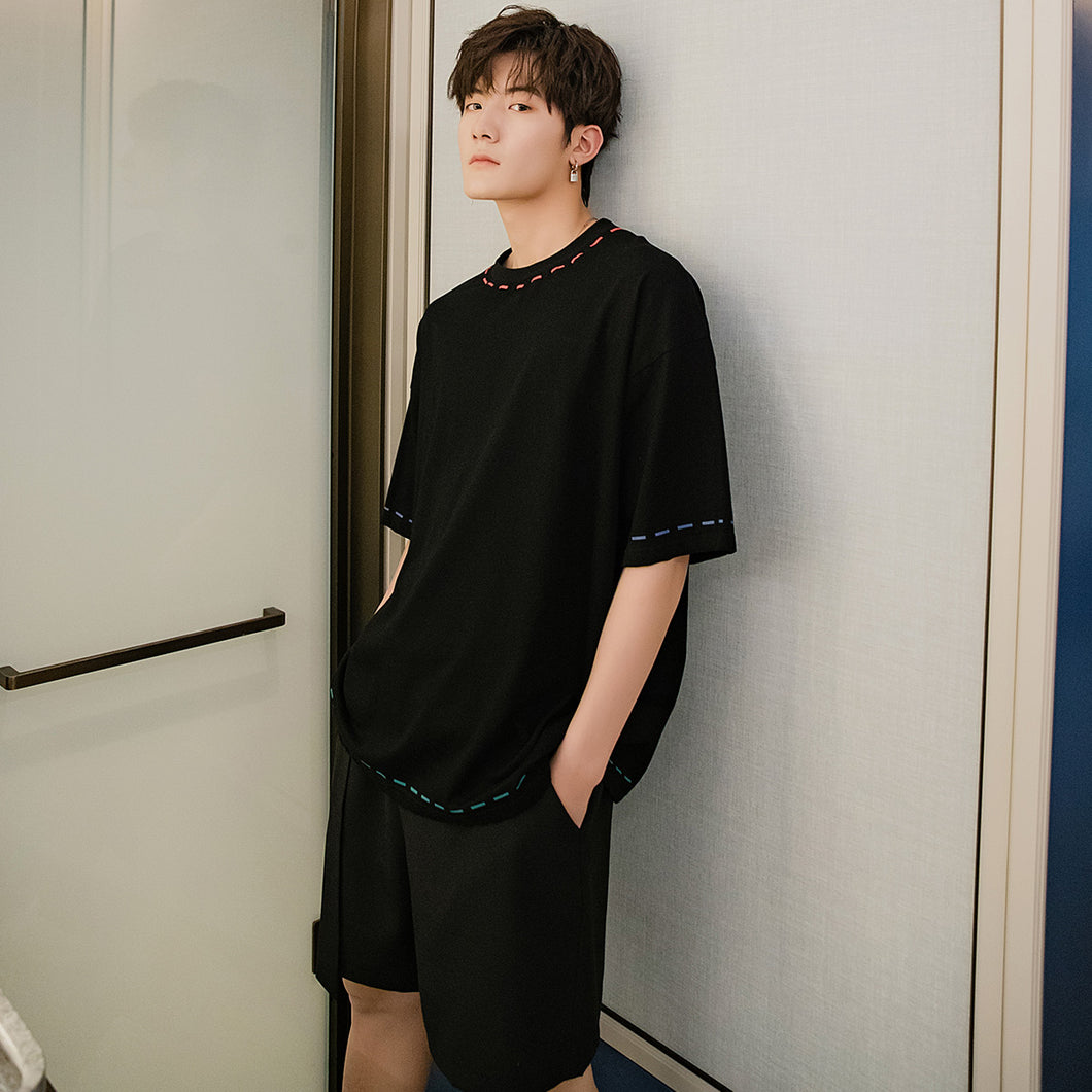 Sicilian men's spring Harajuku style short-sleeved men's trendy brand trend men's five-point sleeves with white short-sleeved t-shirts 4492693406350 4492693406349 4492693406351 4492693406348