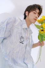 Load image into Gallery viewer, Sicilian men&#39;s smiling face ruffian handsome flower shirt men&#39;s lazy summer casual tie-dye shirt men&#39;s short-sleeved shirt
