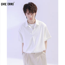 Load image into Gallery viewer, Sicilian men&#39;s shirt men&#39;s short-sleeved summer thin loose men&#39;s casual can be worn outside youth solid color shirt
