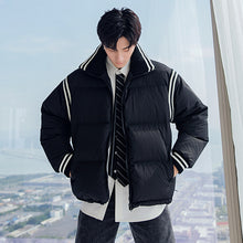 Load image into Gallery viewer, Sicilian men&#39;s bakery clothes lapel stitching loose and thickened youth warm cotton jacket men
