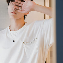 Load image into Gallery viewer, Sicilian men&#39;s spring men&#39;s Korean short-sleeved men&#39;s trendy brand trend loose five-point sleeve pocket white t-shirt men
