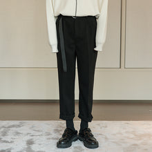 Load image into Gallery viewer, 【Spot quick delivery】Straight pants men&#39;s Korean style trend men&#39;s British style nine-point black casual pants
