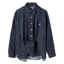 Load image into Gallery viewer, Sicilian men&#39;s clothing send shoulder bag blue denim shirt male Korean style trendy handsome loose men&#39;s shirt jacket
