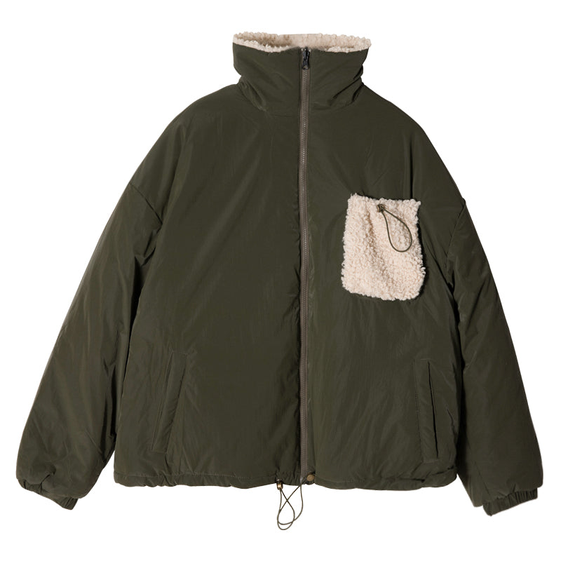 Fast delivery ~ cotton-padded jacket men's Korean style trendy loose thicker double-sided jacket