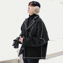 Load image into Gallery viewer, Sicilian men&#39;s Korean version of the trend of casual black jacket men&#39;s autumn and winter style loose thick woolen coat
