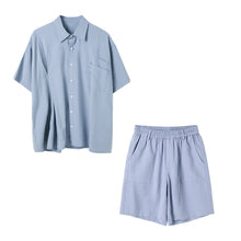 Load image into Gallery viewer, Sicilian men&#39;s summer thin short-sleeved shirt shorts two-piece Korean version of the trend of men&#39;s casual suit men

