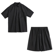 Load image into Gallery viewer, Sicilian Men&#39;s 2021 New Folded Loose Short Sleeve Shirt Men&#39;s Loose Straight Shorts Men&#39;s Casual Suit
