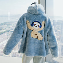 Load image into Gallery viewer, Sicilian Men&#39;s Winter New Thick Hooded Jacket Behind Cute Bear Loose Thick Lamb Velvet Coat
