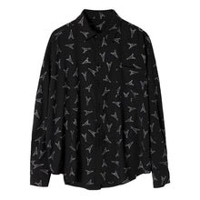 Load image into Gallery viewer, Sicilian men&#39;s spring flower shirt male Korean version of the trend handsome men&#39;s loose black long-sleeved shirt jacket
