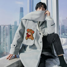 Load image into Gallery viewer, Sicilian men&#39;s winter new men&#39;s mid-length woolen coat bear scarf loose trend thick coat 4694988598436 4694988598438 4694988598435

