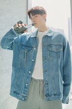 Load image into Gallery viewer, Sicilian Men&#39;s Fall Thin Washed Blue Denim Jacket Men&#39;s Korean Trend Loose Men&#39;s Casual Jacket
