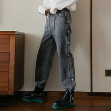 Load image into Gallery viewer, Sicilian Men&#39;s Spring New Jeans Men&#39;s Design Sense Breasted Drawstring Pants Trend Loose All-match Casual Pants
