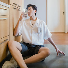Load image into Gallery viewer, Sicilian men&#39;s short-sleeved Cuban collar shirt male Korean version of the trend loose half-sleeved men&#39;s summer white shirt
