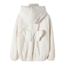 Load image into Gallery viewer, Sicilian men&#39;s winter new rabbit fur hooded sweater back design sense wings loose thick warm top
