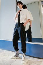 Load image into Gallery viewer, Sicilian men&#39;s men&#39;s black casual pants men&#39;s Korean version of the trend of nine loose straight leg pants
