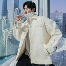Load image into Gallery viewer, Sicilian men&#39;s winter new thick woolen coat men&#39;s webbing stitching Korean style handsome all-match short jacket
