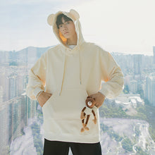 Load image into Gallery viewer, Sicilian men&#39;s Korean style design cute blouse men&#39;s loose bear hooded sweater men&#39;s trend

