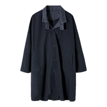Load image into Gallery viewer, Sicilian men&#39;s jacket men&#39;s Korean style trend all-match men&#39;s denim stitching over the knee mid-length windbreaker
