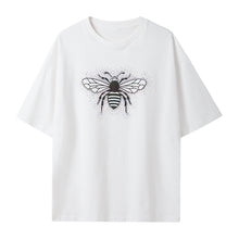 Load image into Gallery viewer, Sicilian men&#39;s summer half-sleeved men&#39;s tide brand trend loose boys hot diamond reflective printing white short-sleeved t-shirt

