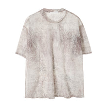 Load image into Gallery viewer, Sicilian men&#39;s summer short-sleeved men&#39;s tide brand trendy loose t-shirt ultra-thin perspective outer printed chiffon blouse
