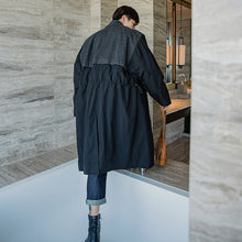Load image into Gallery viewer, Sicilian men&#39;s jacket men&#39;s Korean style trend all-match men&#39;s denim stitching over the knee mid-length windbreaker
