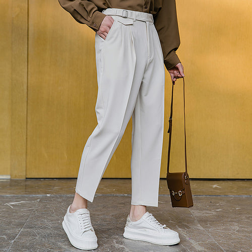 Sicilian men's spring drape trousers men's straight leg youth all-match loose casual pants men's ninth pants