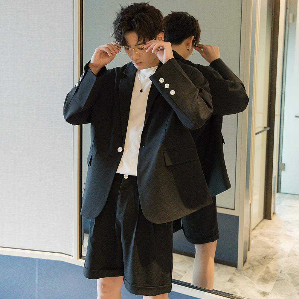 Sicilian men's autumn casual suit jacket men's Korean version of the trend loose men's black small suit