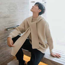 Load image into Gallery viewer, Sicilian men&#39;s sweater hat detachable loose casual all-match college style men&#39;s sweater
