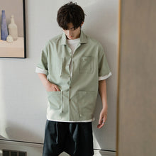 Load image into Gallery viewer, Sicilian men&#39;s spring short-sleeved shirt male Korean version of the trend handsome five-point sleeve loose men&#39;s half-sleeved shirt
