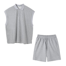 Load image into Gallery viewer, Sicilian men&#39;s summer thin sleeveless waistcoat vest shorts two-piece trend boys casual suit men
