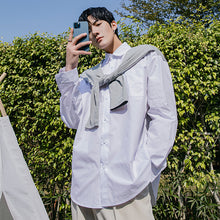 Load image into Gallery viewer, Sicilian men&#39;s shawl fake two-piece shirt men&#39;s long-sleeved design sense niche youth trend loose shirt
