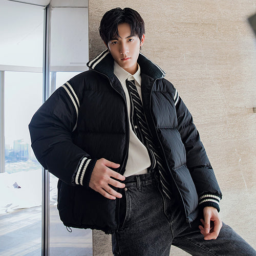 Sicilian men's bakery clothes lapel stitching loose and thickened youth warm cotton jacket men