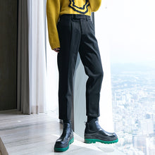 Load image into Gallery viewer, Sicilian men&#39;s autumn drape pants Korean version of the trend of casual nine-point pants black trousers men&#39;s straight woolen pants
