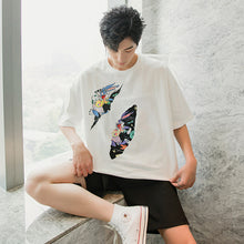 Load image into Gallery viewer, 【Limited Time Special】Summer short-sleeved men&#39;s tide brand trend loose men&#39;s half-sleeved hole printed white t-shirt
