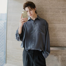 Load image into Gallery viewer, Sicilian men&#39;s high-end shirt men&#39;s Korean version of the trend of handsome and loose men&#39;s fall feeling drape shirt jacket
