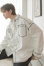 Load image into Gallery viewer, Sicilian men&#39;s autumn Korean trend handsome hand-painted graffiti line shirt men&#39;s long-sleeved design shirt
