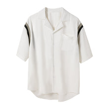 Load image into Gallery viewer, Sicilian men&#39;s ice silk short-sleeved white shirt male Korean version of the trend loose men&#39;s summer white design shirt
