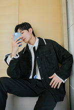 Load image into Gallery viewer, Sicilian men&#39;s spring clothing new men&#39;s deerskin velvet thin contrast color casual jacket coat trend loose long sleeves
