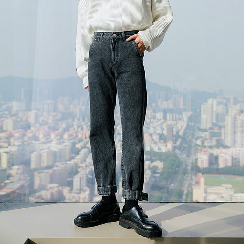 Sicilian men's spring new jeans Korean style trendy trousers loose and handsome all-match casual trousers men