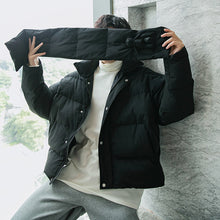 Load image into Gallery viewer, Sicilian men&#39;s bakery suit with cute bear scarf loose trend thickening stand collar jacket for men
