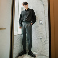 Load image into Gallery viewer, Sicilian men&#39;s autumn men&#39;s casual pants men&#39;s Korean version of the trend of nine points loose straight black trousers
