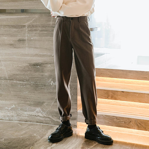 Sicilian men's winter Korean style trendy drape trousers design sense of casual pants straight all-match woolen trousers men 4648833350607