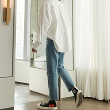 Load image into Gallery viewer, Sicilian men&#39;s spring and autumn loose straight-leg casual pants men&#39;s Korean trend men&#39;s nine-point light blue jeans
